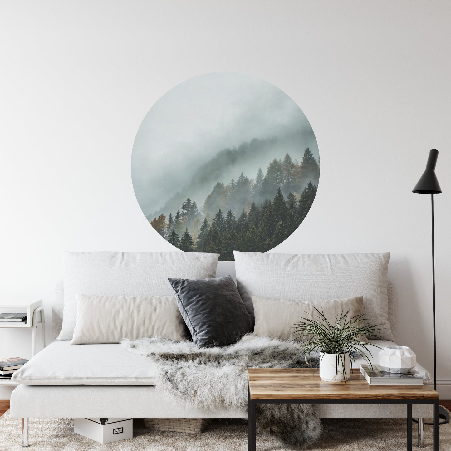 Circular Mural Rolling Mist