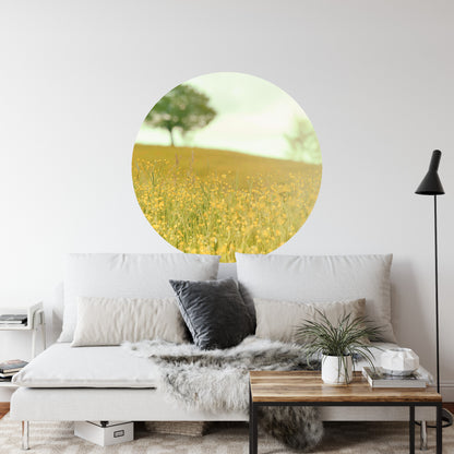 Circular Mural Late Afternoon In The Meadow