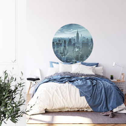 Circular Mural Hazy Gotham By Stefen Schilbe