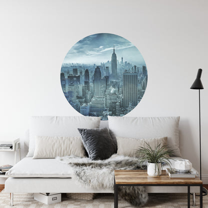 Circular Mural Hazy Gotham By Stefen Schilbe