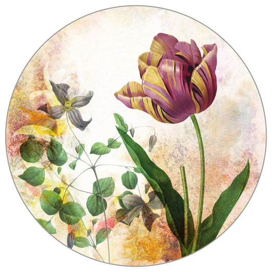 Circular Mural Vintage Botanicals I