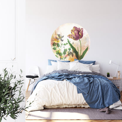 Circular Mural Vintage Botanicals I