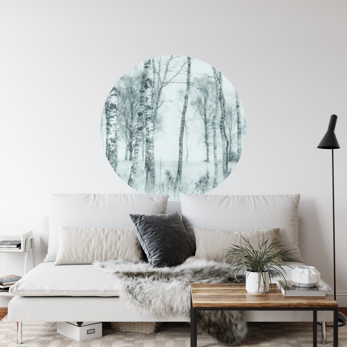 Circular Mural Black And White By Nel Talen