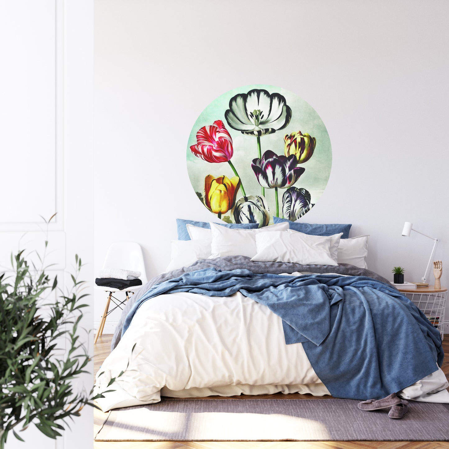Circular Mural Tulips