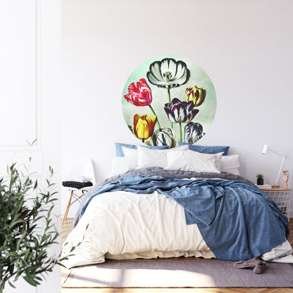 Circular Mural Tulips
