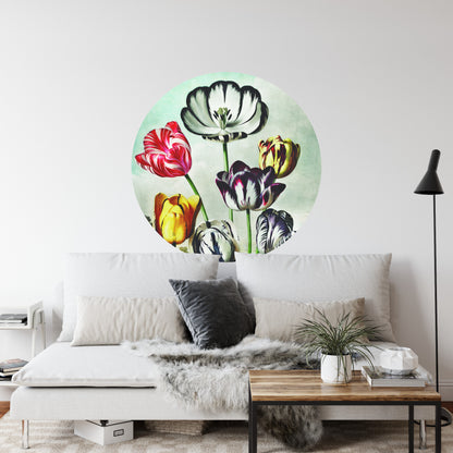 Circular Mural Tulips
