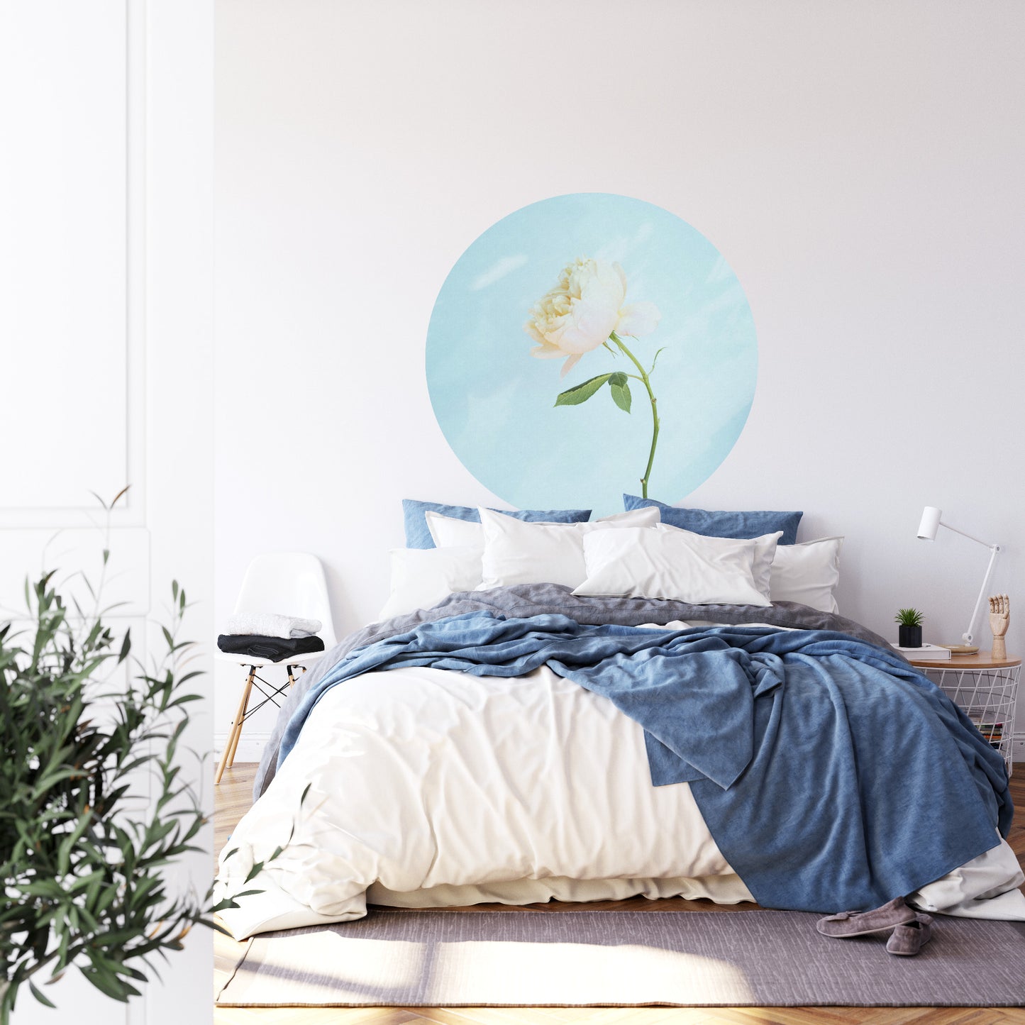 Circular Mural Pastel Rose
