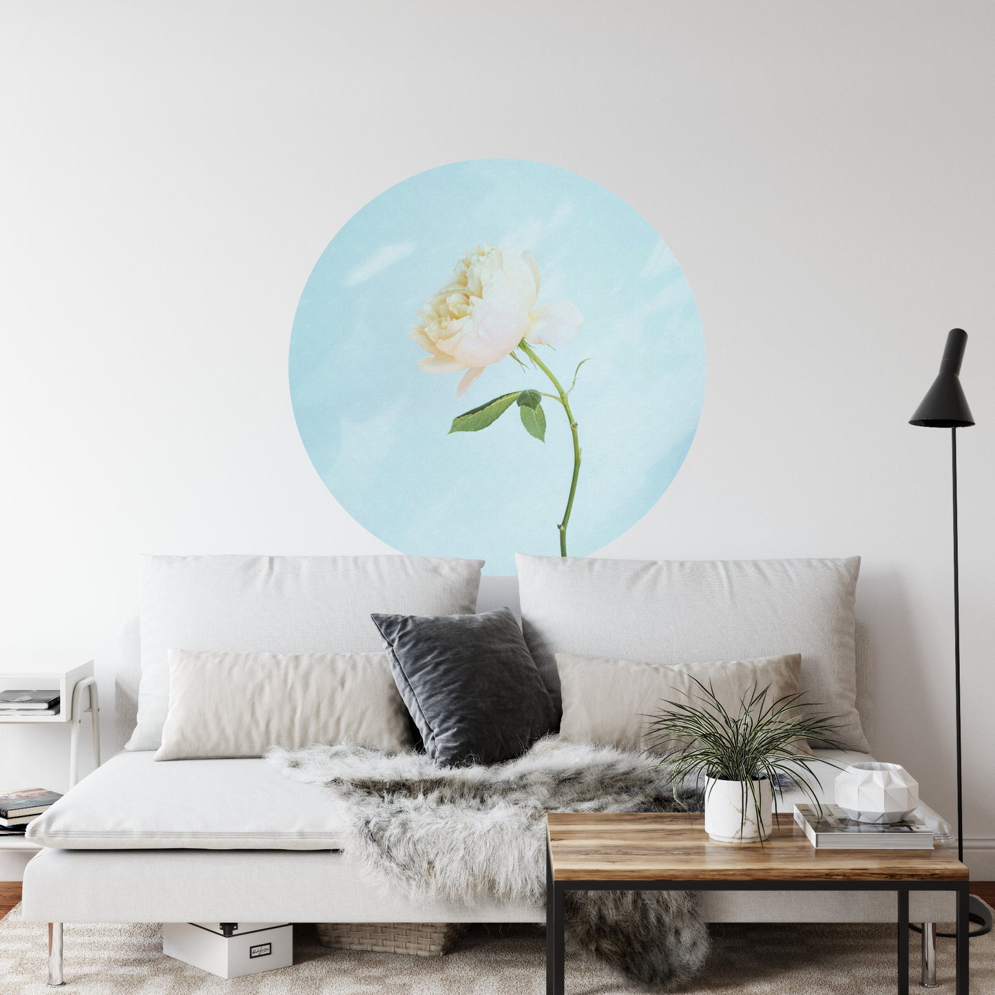 Circular Mural Pastel Rose