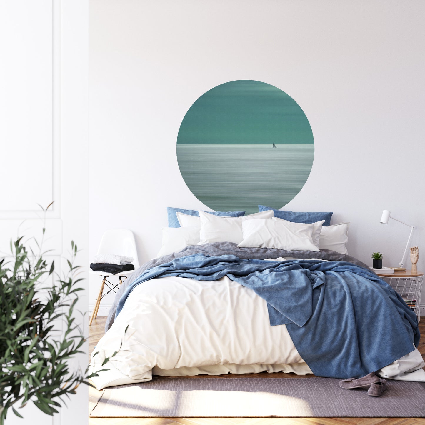 Circular Mural Going For The Horizon By Bernadine De Laat