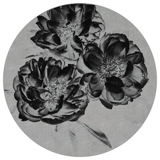 Circular Mural Dark Blooms In Negative