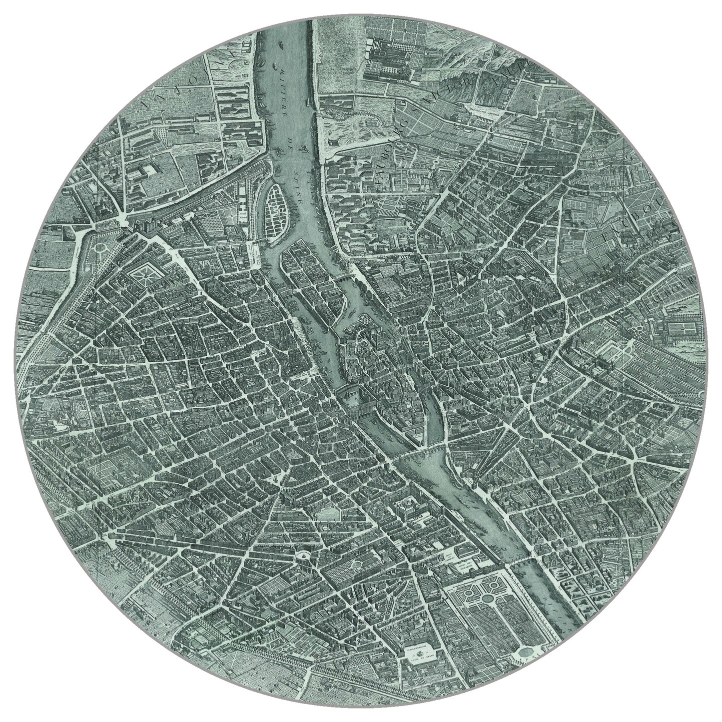 Circular Mural Carte De Paris