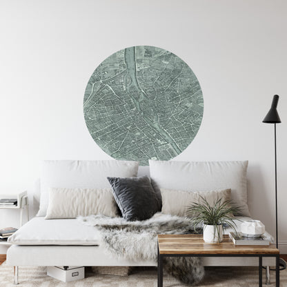 Circular Mural Carte De Paris