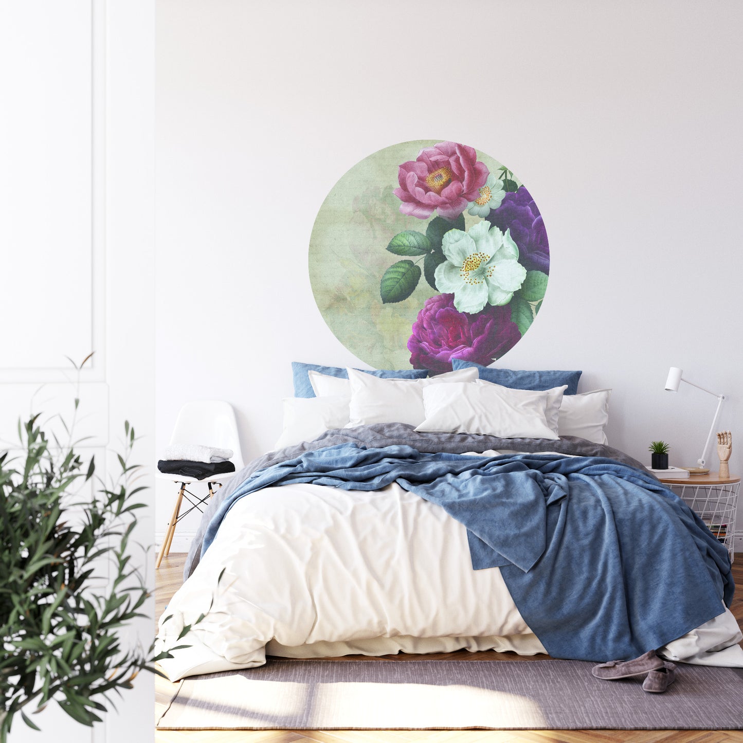 Circular Mural Vintage Botanicals V
