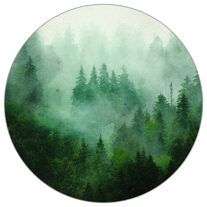 Circular Mural Forest Serenity