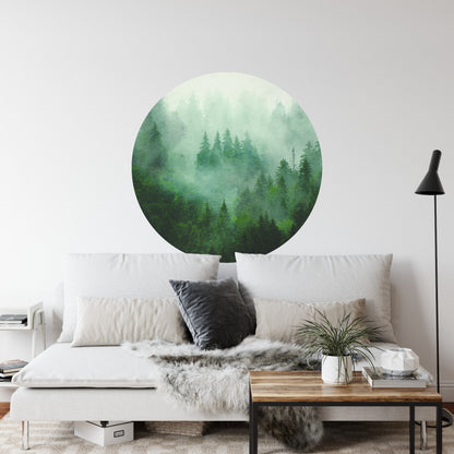 Circular Mural Forest Serenity