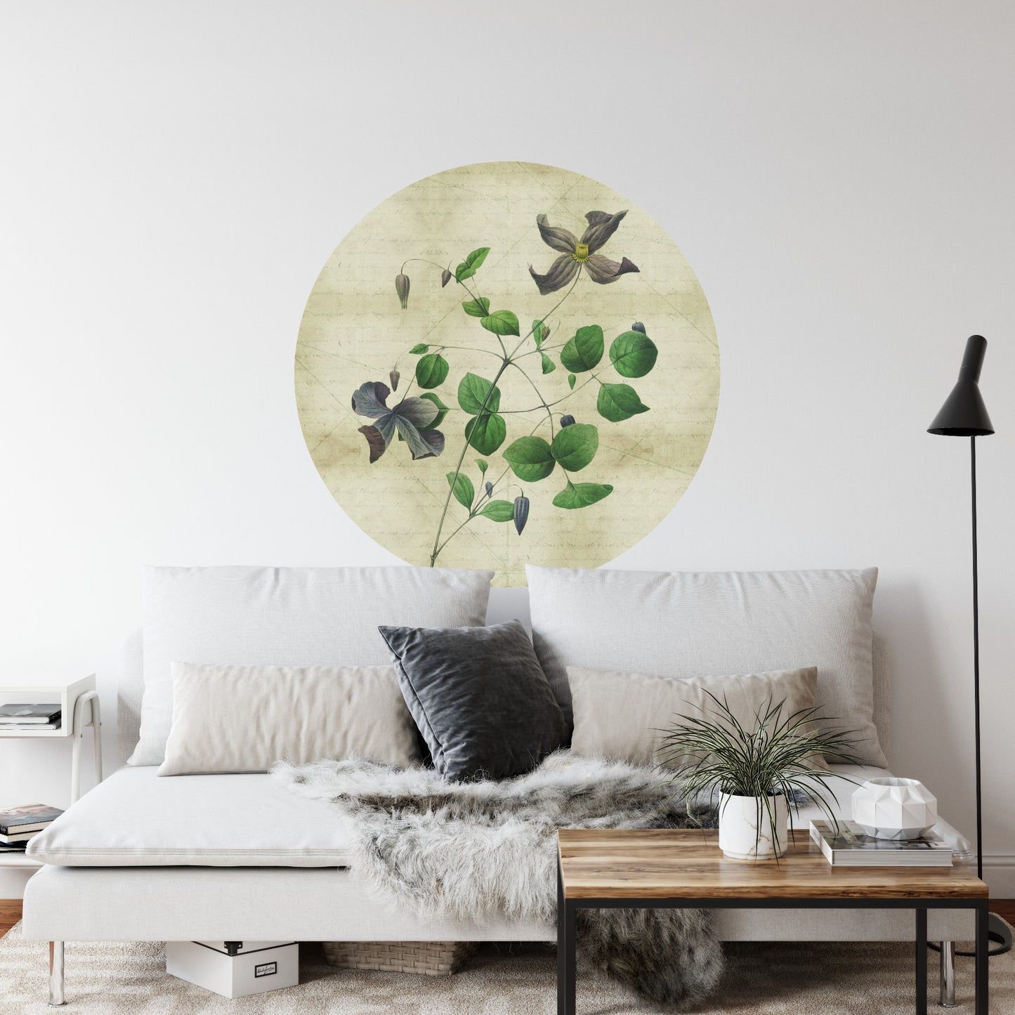 Circular Mural Vintage Botanicals Iii
