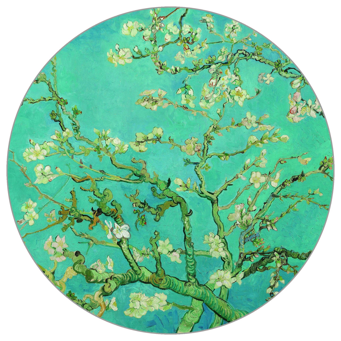 Circular Mural Almond Blossoms