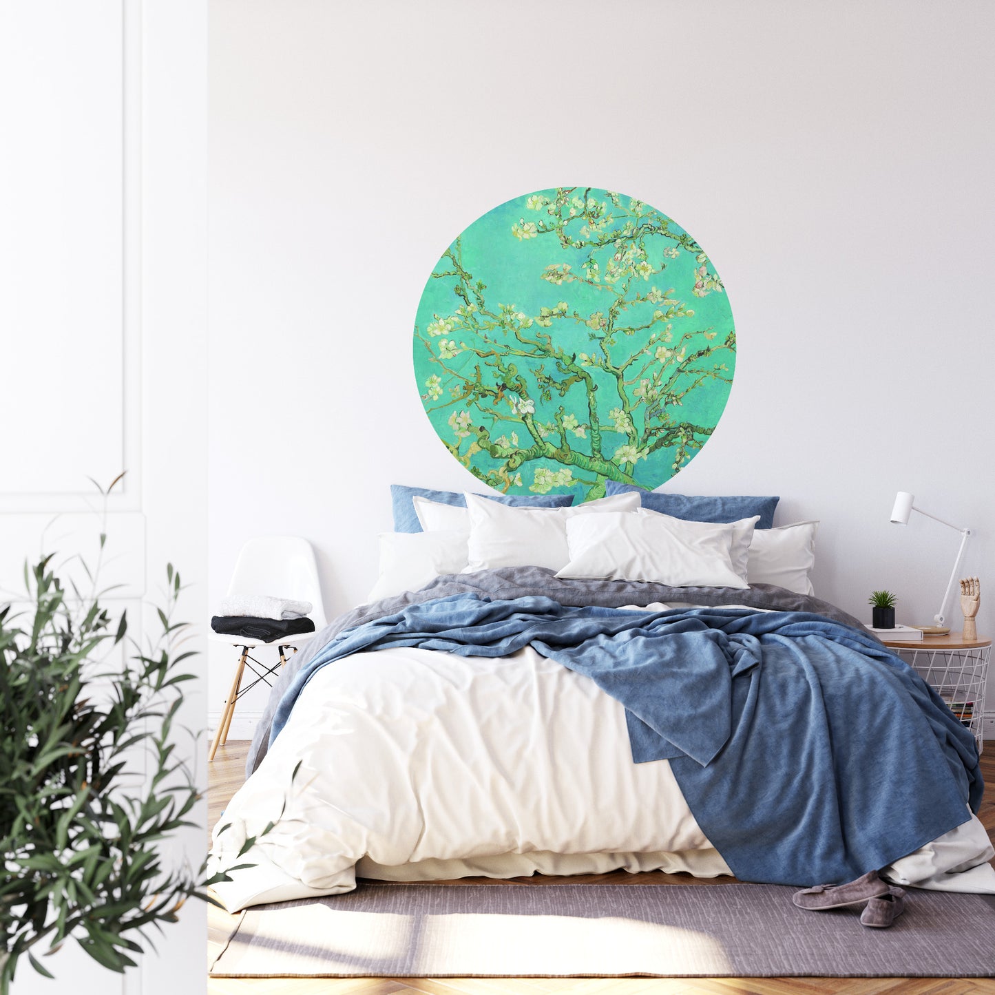 Circular Mural Almond Blossoms