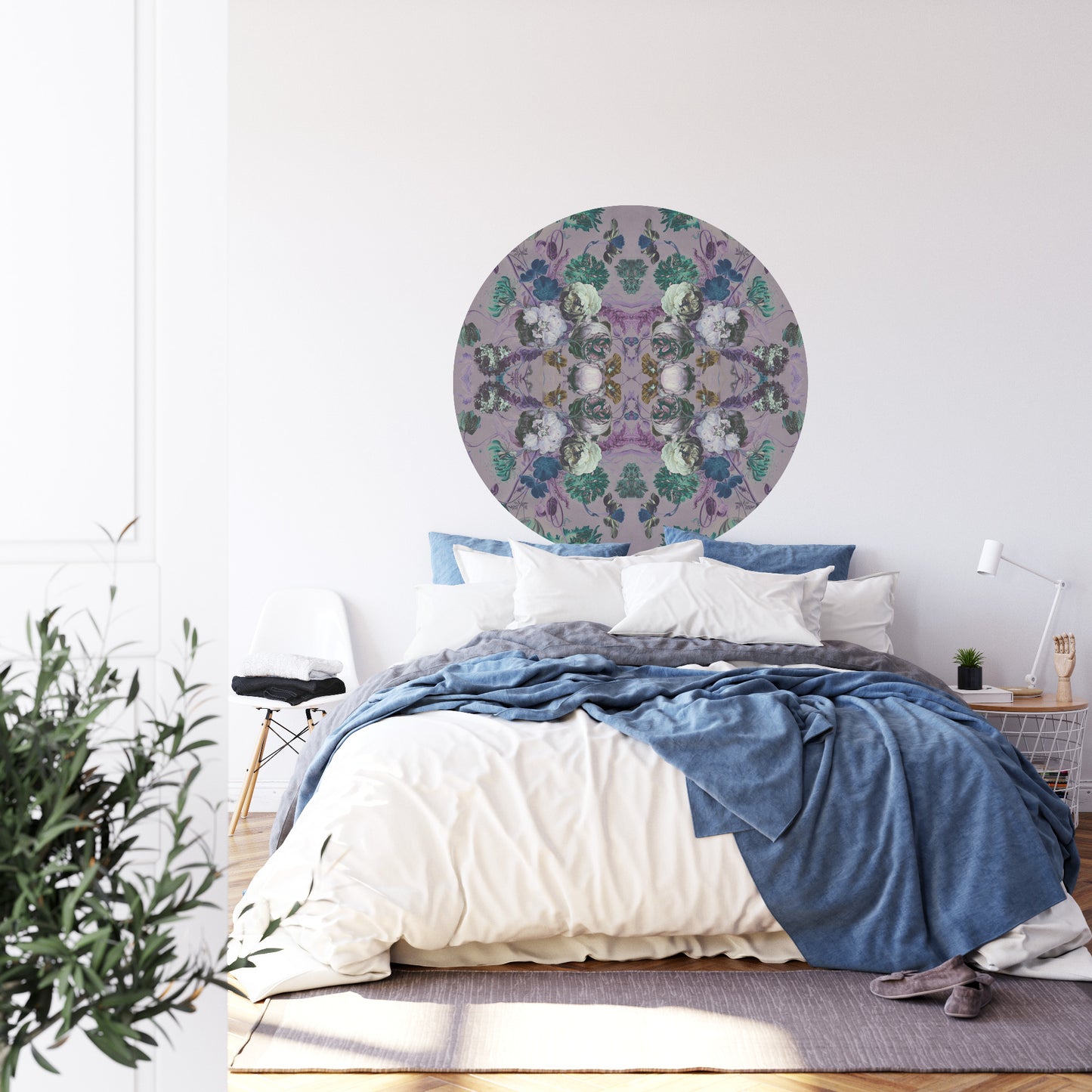 Circular Mural Kaleidabluma In Negative