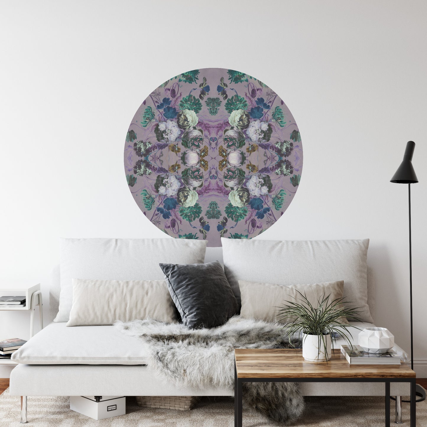 Circular Mural Kaleidabluma In Negative