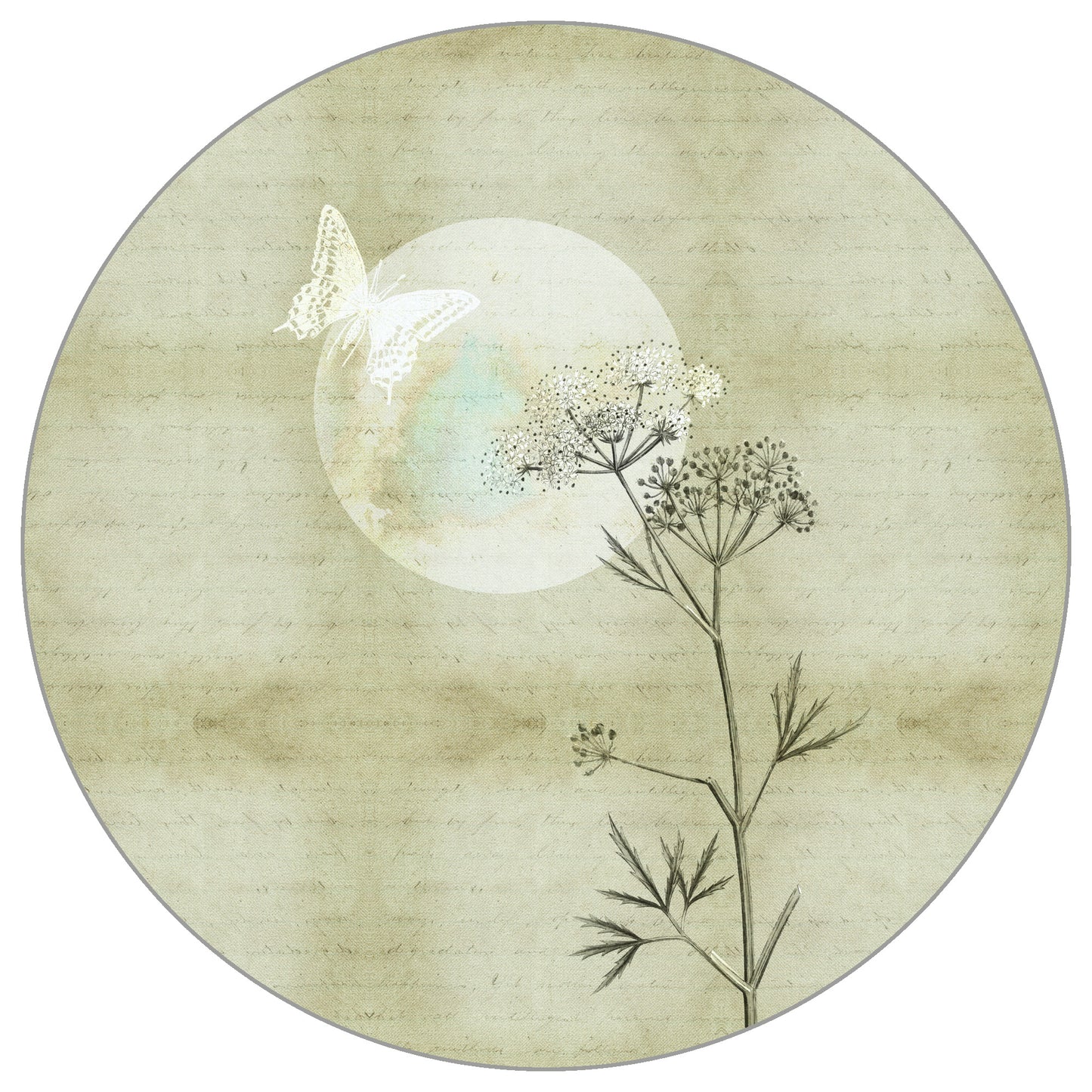 Circular Mural Morning Flutter