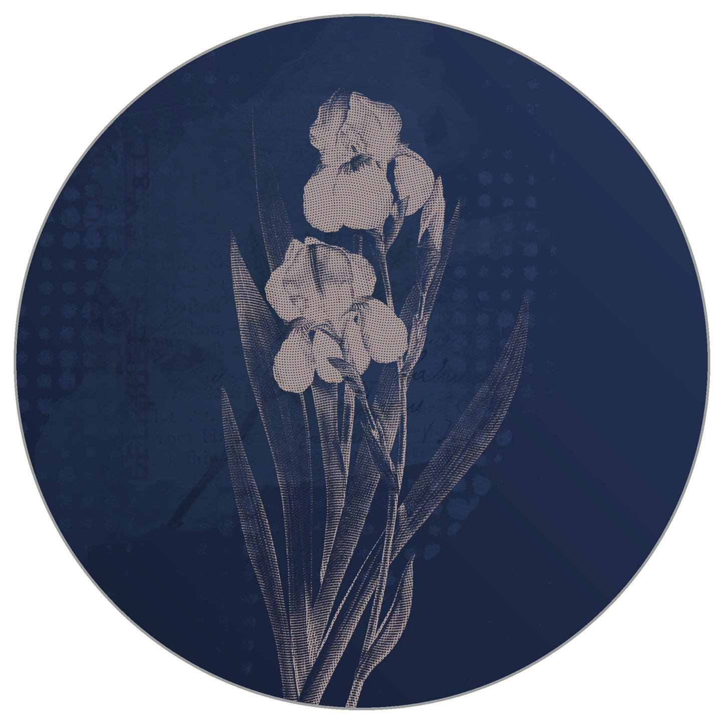 Circular Mural Dark Botanicals Ii