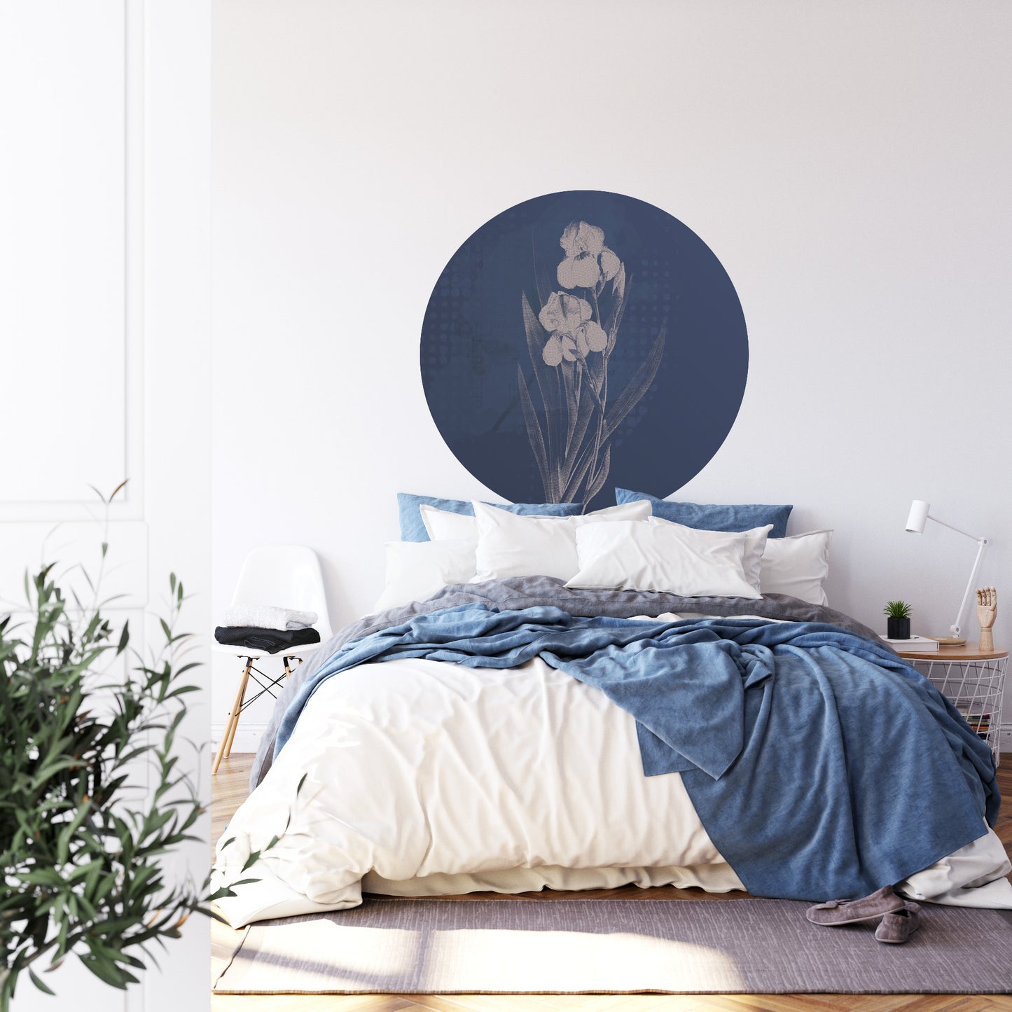 Circular Mural Dark Botanicals Ii