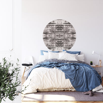 Circular Mural Urban Kaleidoscope In Monochrome