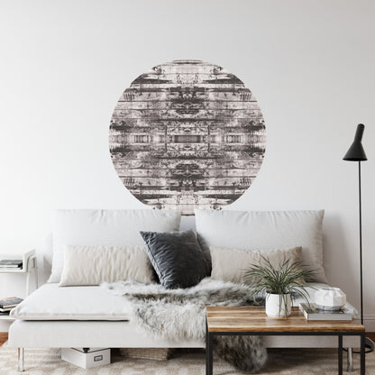 Circular Mural Urban Kaleidoscope In Monochrome