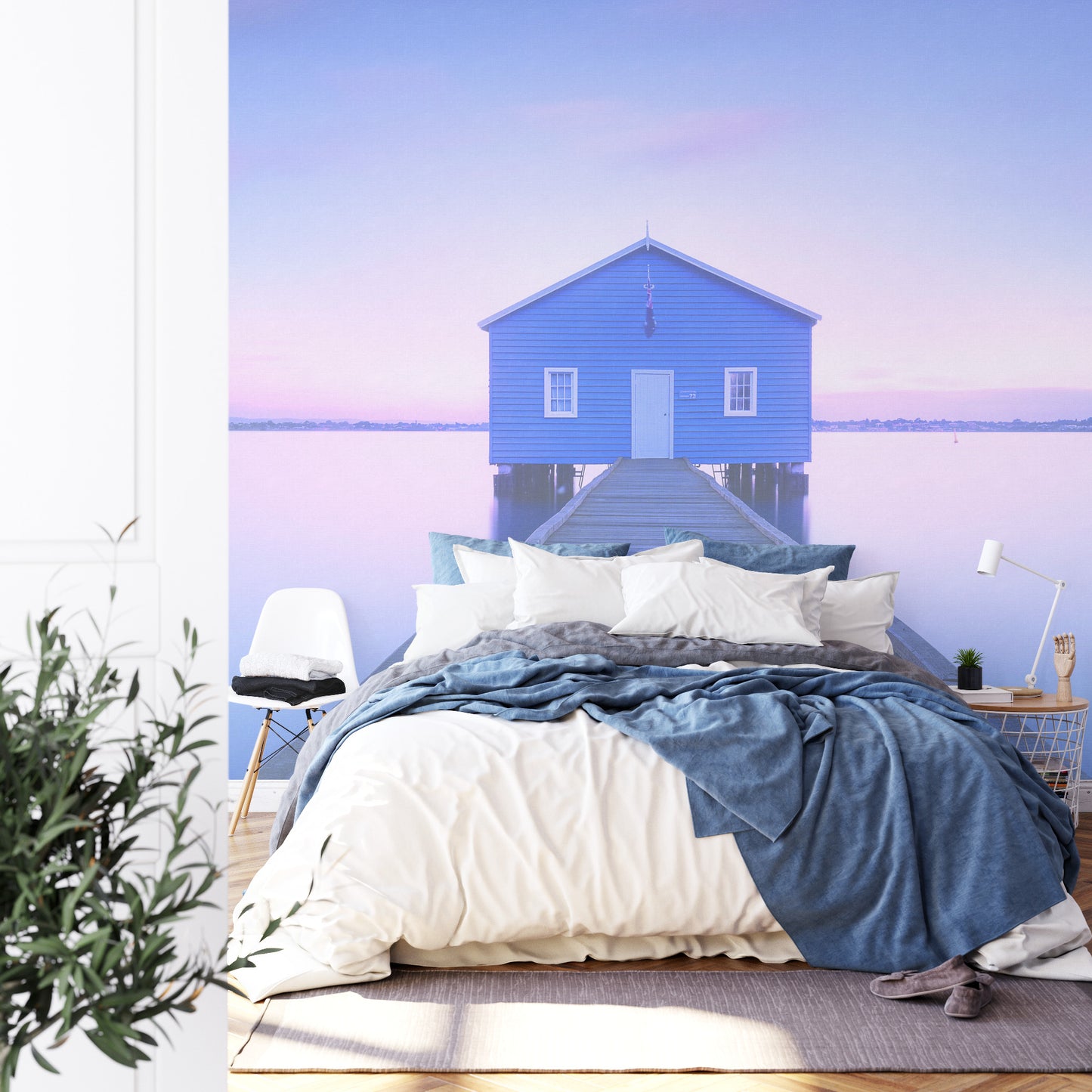 Square Wallmural Boathouse By Richard Vandewalle