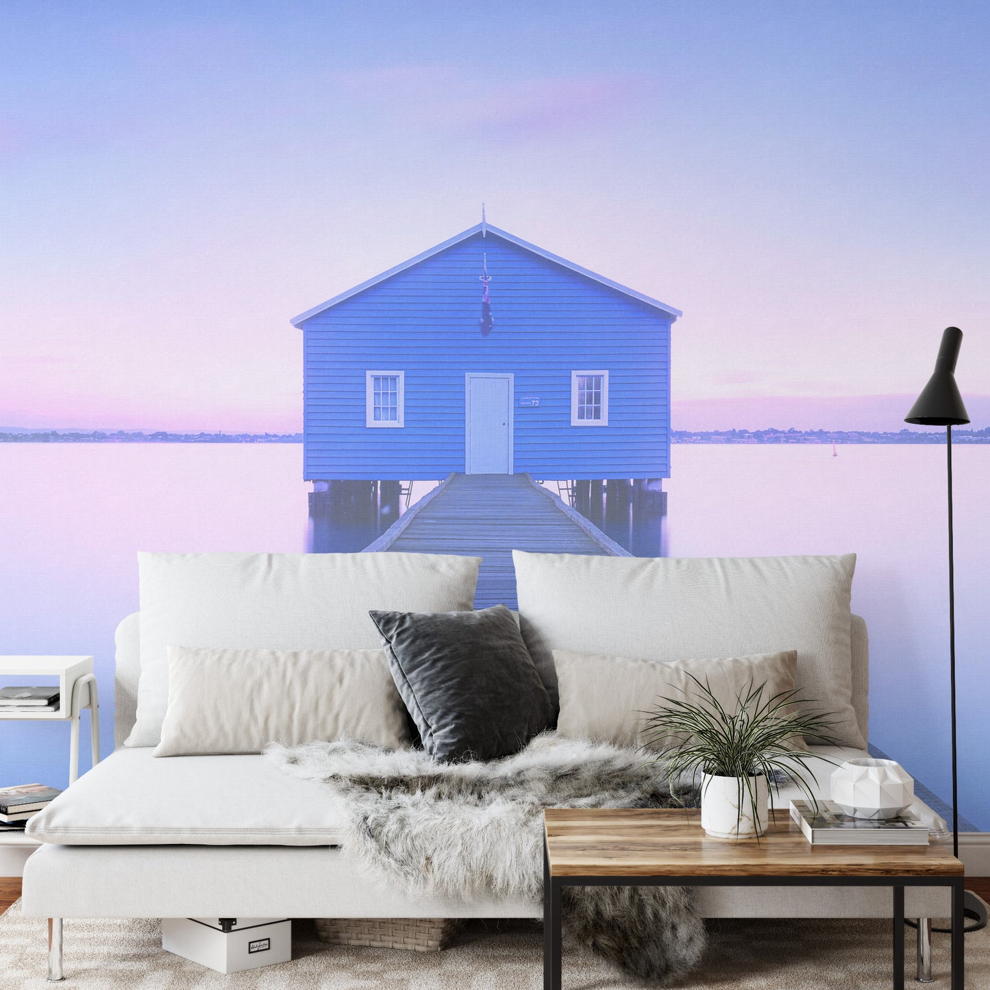Square Wallmural Boathouse By Richard Vandewalle
