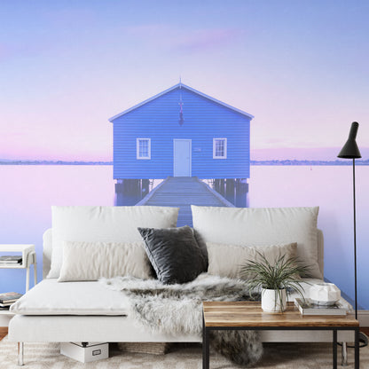 Square Wallmural Boathouse By Richard Vandewalle