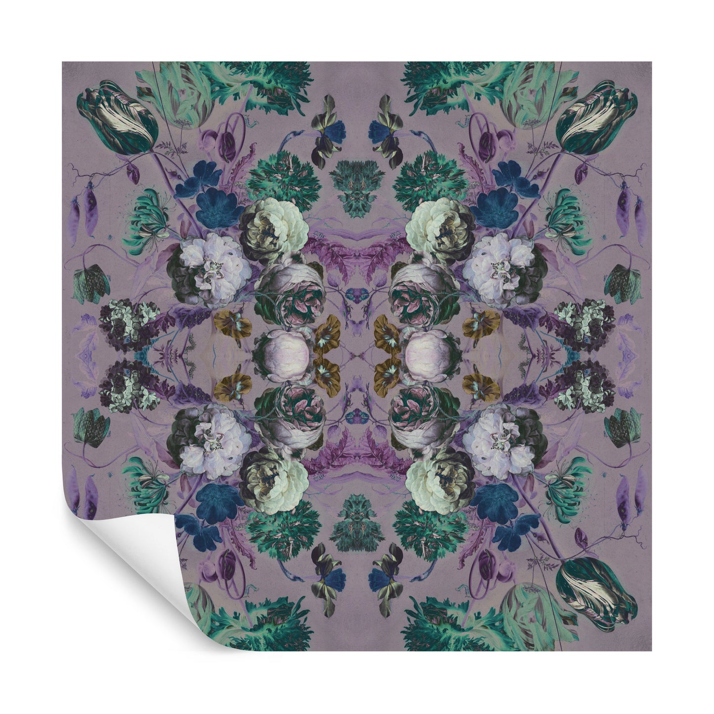Square Wallmural Kaleidabluma In Negative