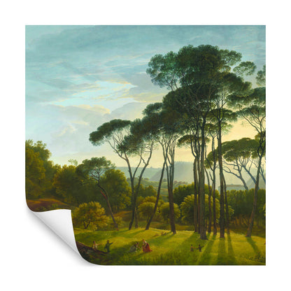 Square Wallmural Italian Landscape With Umbrella Pines