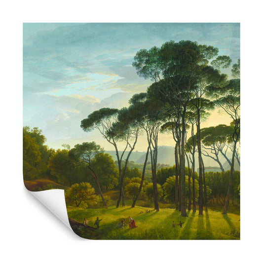 Square Wallmural Italian Landscape With Umbrella Pines