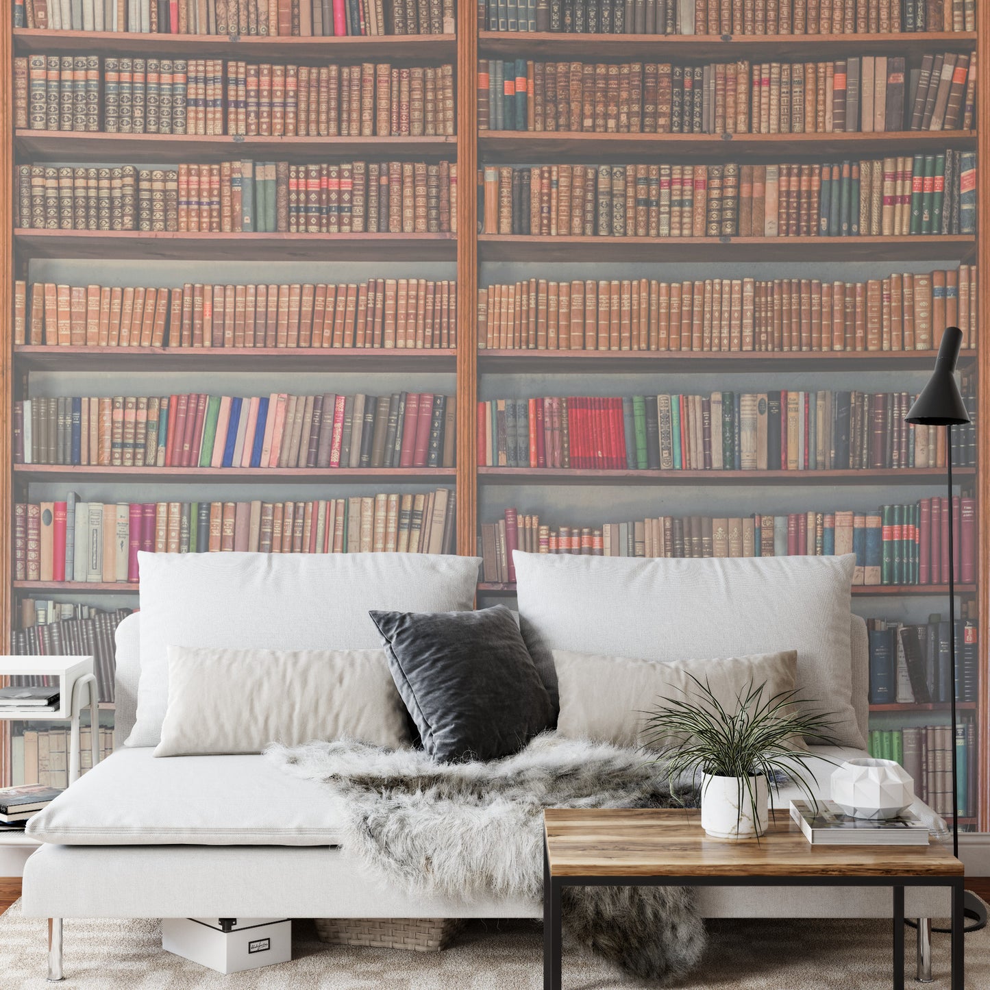 Square Wallmural My Library By Miroslaw