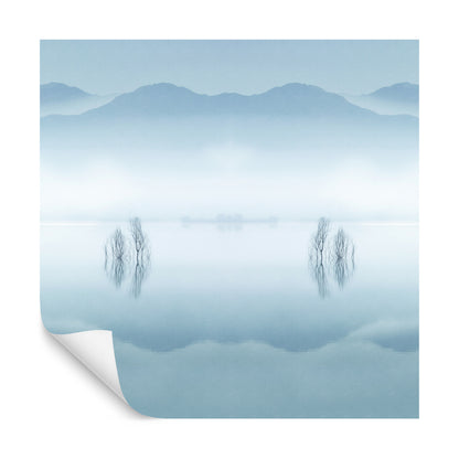 Square Wallmural Blue Silence By Jose Beut
