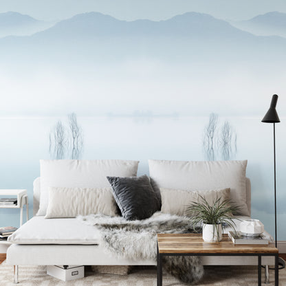 Square Wallmural Blue Silence By Jose Beut