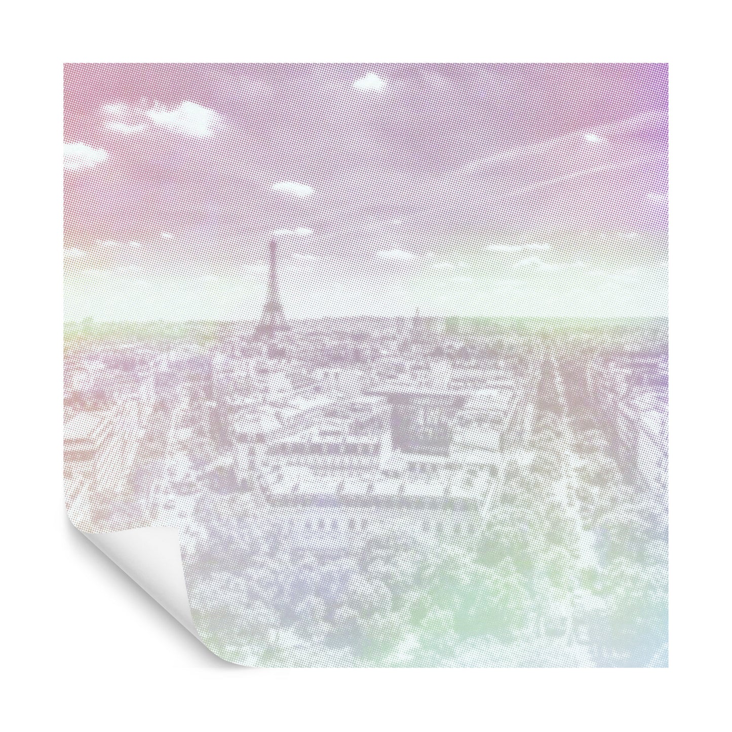Square Wallmural Paris Halftone