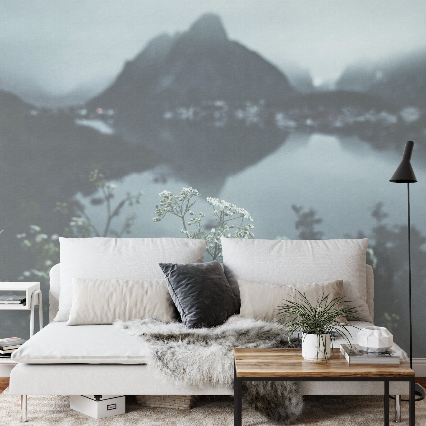 Square Wallmural The Lake At The Top Of The World