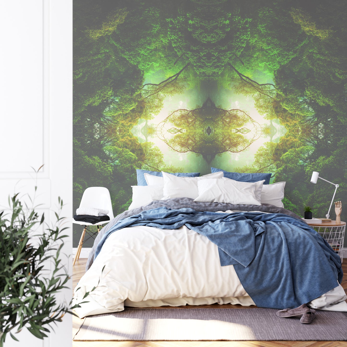 Square Wallmural Forest Depths