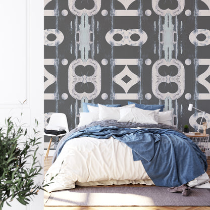 Square Wallmural Industria In Blue