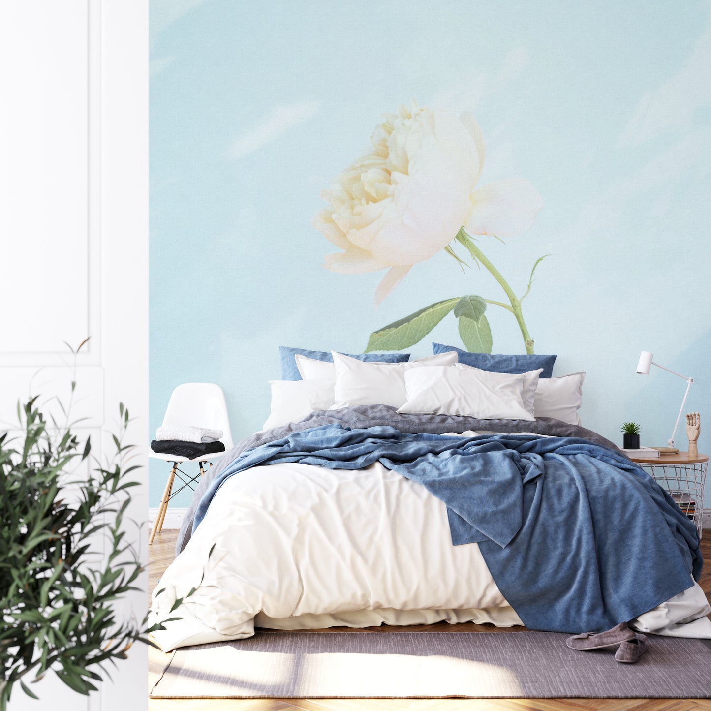 Square Wallmural Pastel Rose