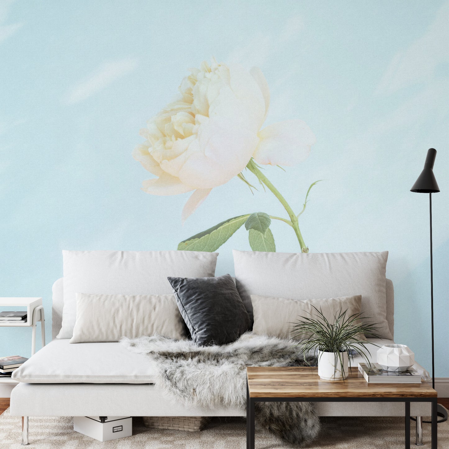 Square Wallmural Pastel Rose