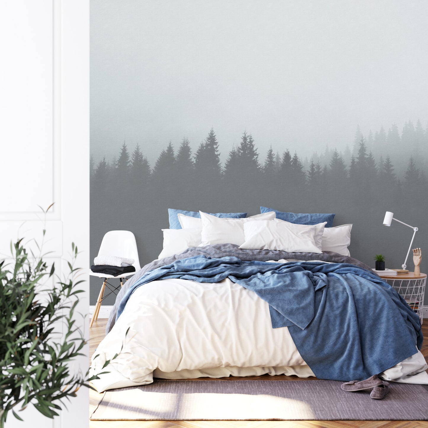 Square Wallmural Ombregraphic Forest Noir