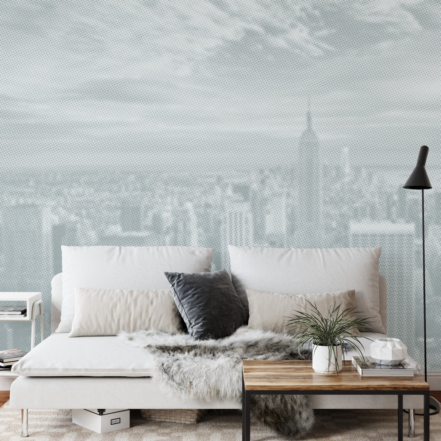 Square Wallmural New York Halftone