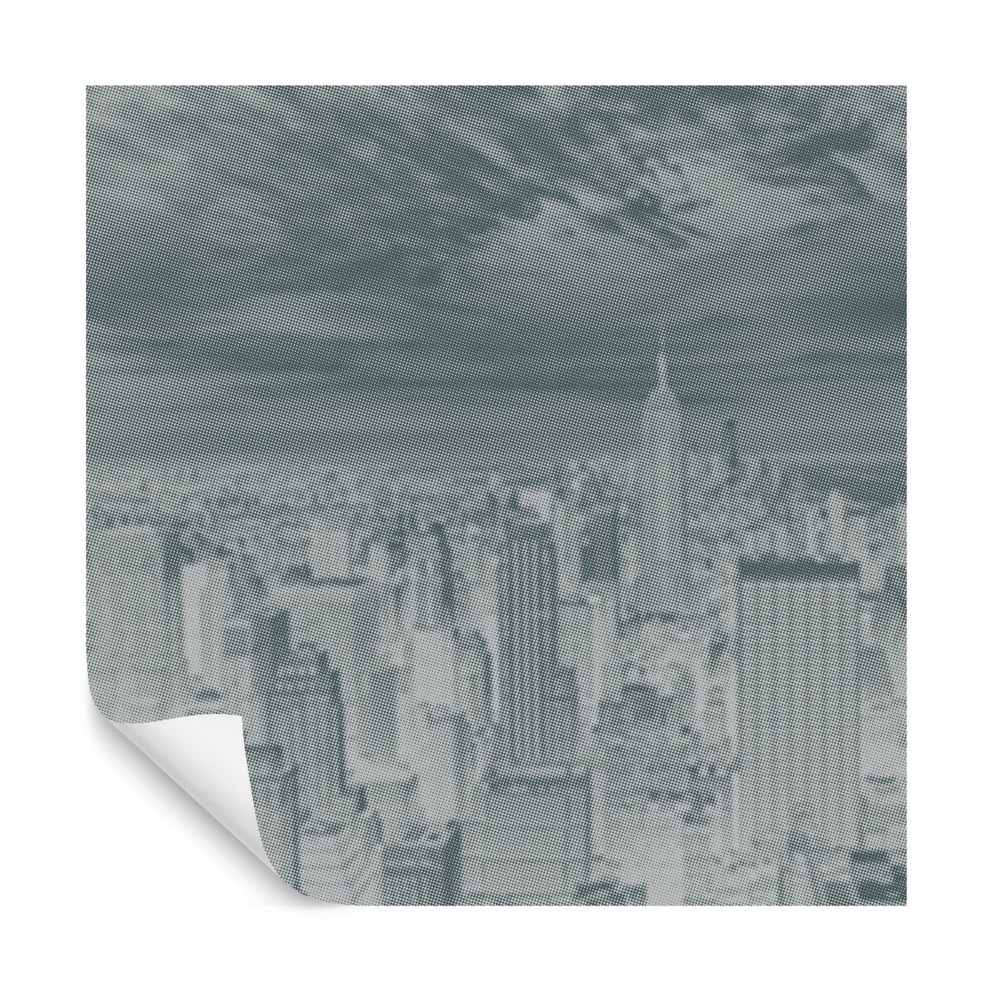 Square Wallmural New York Halftone In Negative