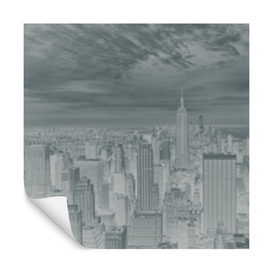 Square Wallmural New York Halftone In Negative