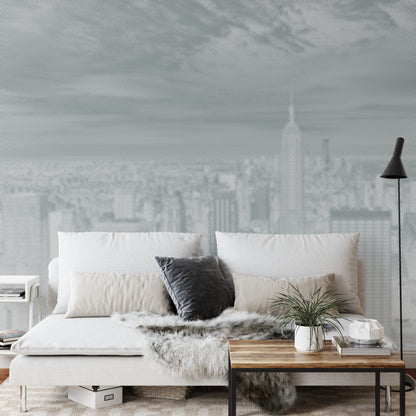 Square Wallmural New York Halftone In Negative