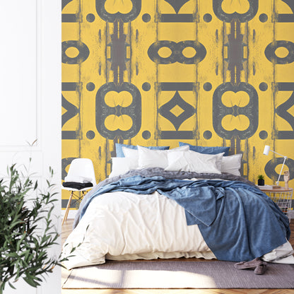Square Wallmural Industria In Yellow